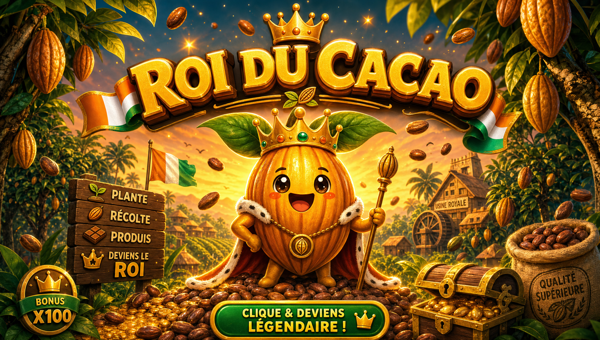 Roi du Cacao 👑 — Le jeu ivoirien addictif